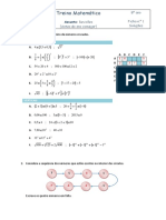 Treino Matemático 8o ano: Revisões - Soluções