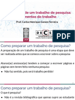 Aula 3 - Preparação de Um Trabalho de Pesquisa