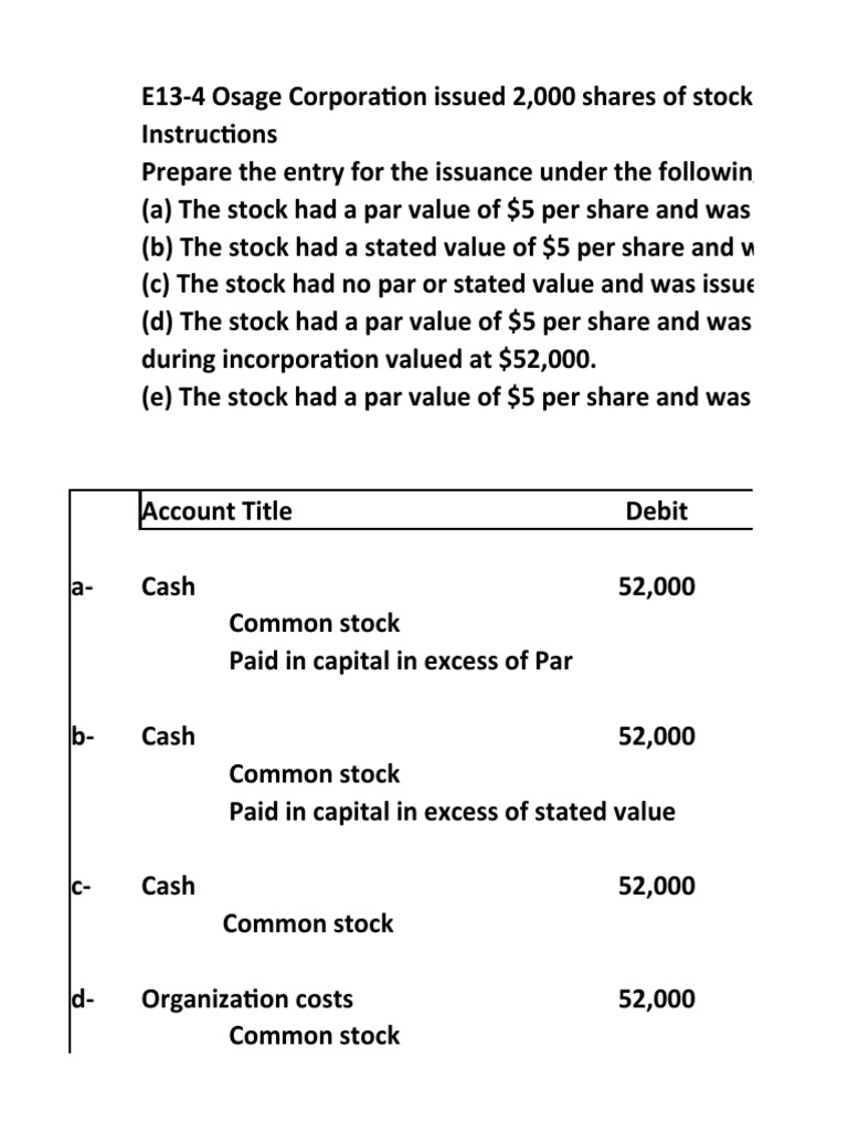Chapter+13 +problems +accounting+230 PDF Stocks Treasury Stock