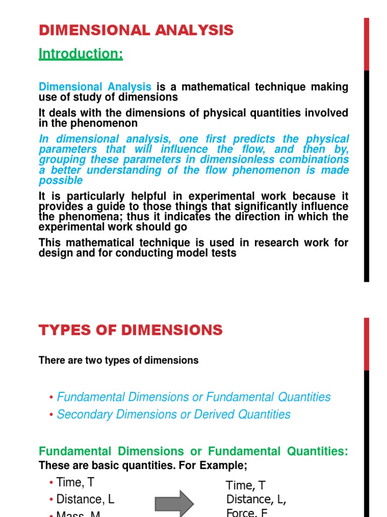 Dimensional Analysis PDF Physical Quantities Mechanics