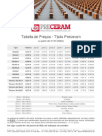 Tabela de Preços Tijolos Preceram 2023