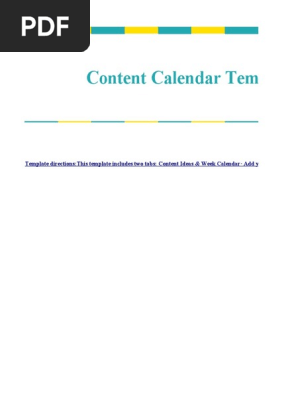 Create Your Content Calendar - Template