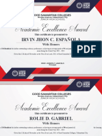 First Quarter Certificate