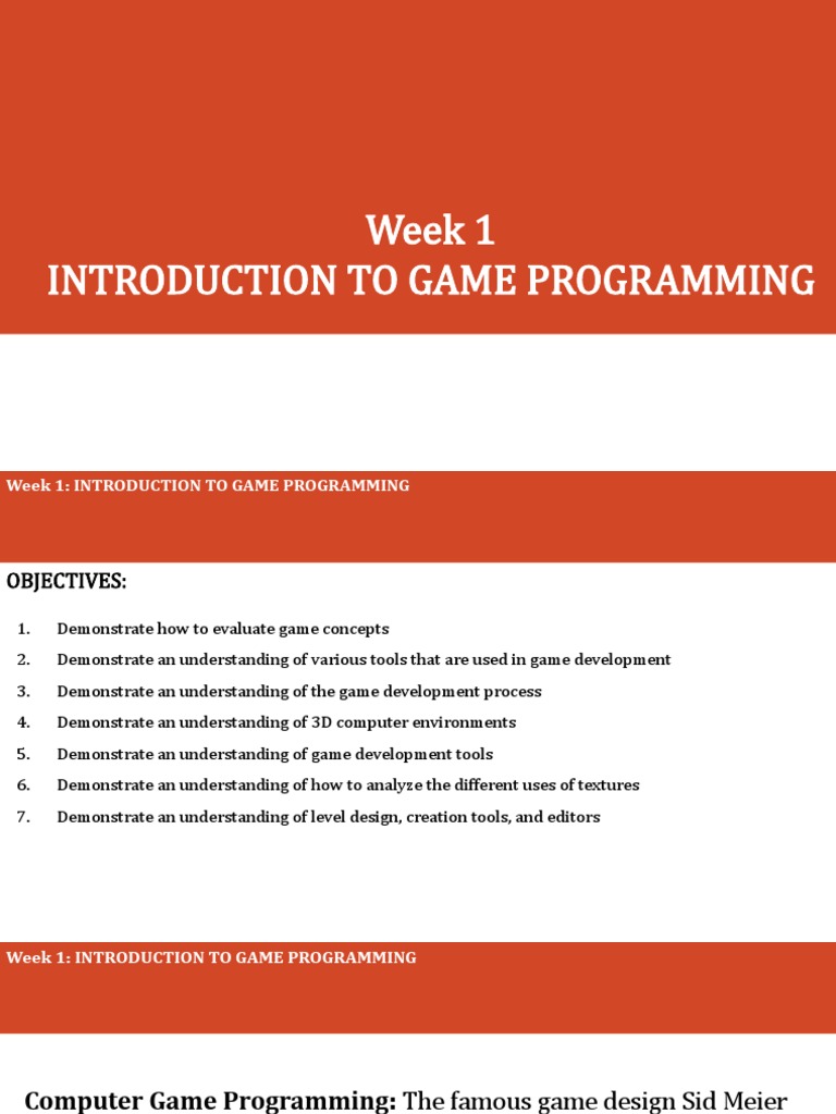 Game Engine Programming 2 Week 1 PDF Computer Graphics Rendering