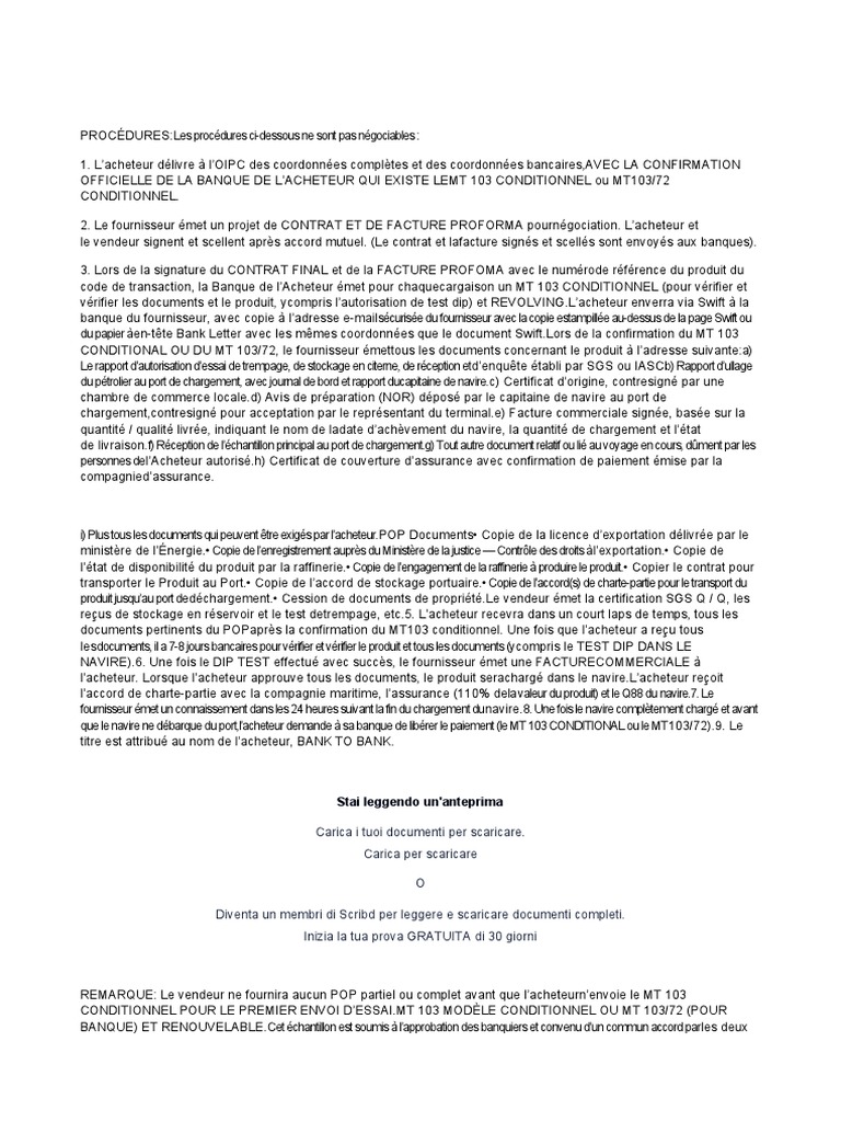 Procédures MT103 et MT103/72 | PDF | Assurance | Facture