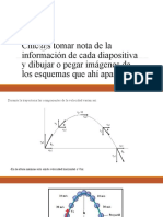 Movimiento parabólico: notas, esquemas y componentes de la velocidad