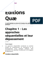 La Santé Globale Au Prisme de L'analyse Des Politiques Publiques - Chapitre 1 - Les Approches Séquentielles Et Leur Dépassement - Éditions Quæ