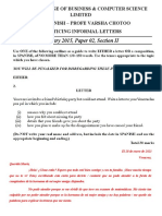Informal Letter Writing Pratice January 2015 Paper 02