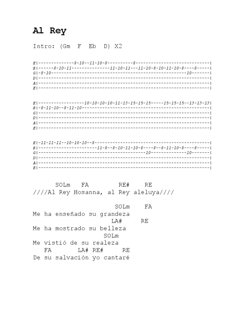 Al Rey: Letra y Acordes | PDF
