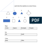 Group The Shapes and Write The Numbers in Correct Boxes