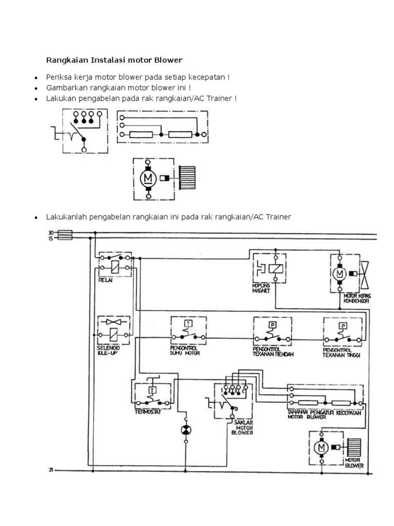 Rangkaian Instalasi Motor Blower Dan Kaki Mobil | PDF