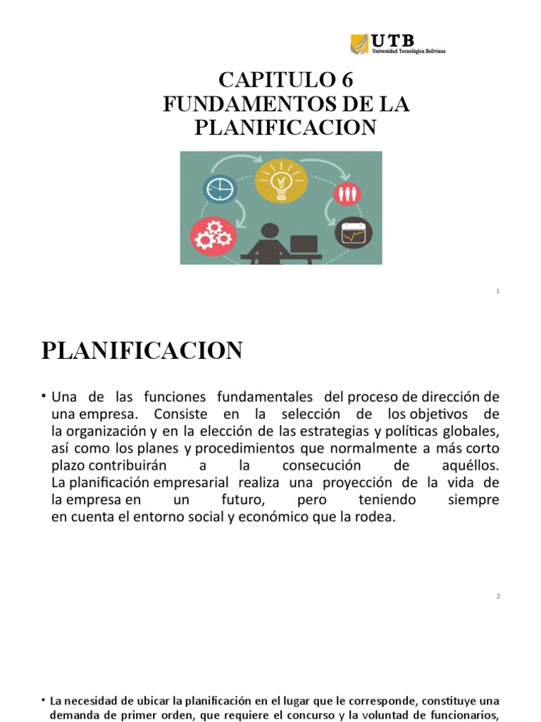 CAPITULO 6. Fundamentos de La Planificación | PDF | Planificación ...