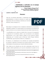 Conocimientos, Habilidades y Actitudes en El Manejo Higiénico de Los Alimentos