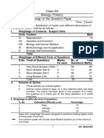 Class-XII Biology (Theory) Design of The Question Paper: 1. Weightage of Contents / Subject Units Units Content Mark