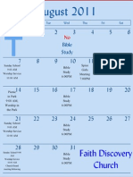 August 2011 Calendar FDC