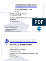 Certificate of Completion COVID 19