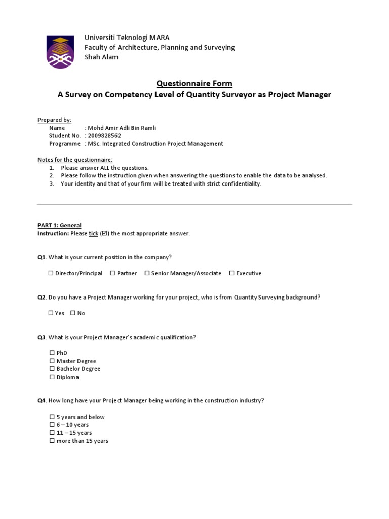 Questionnaire Distribution | PDF | Risk Management | Accountability