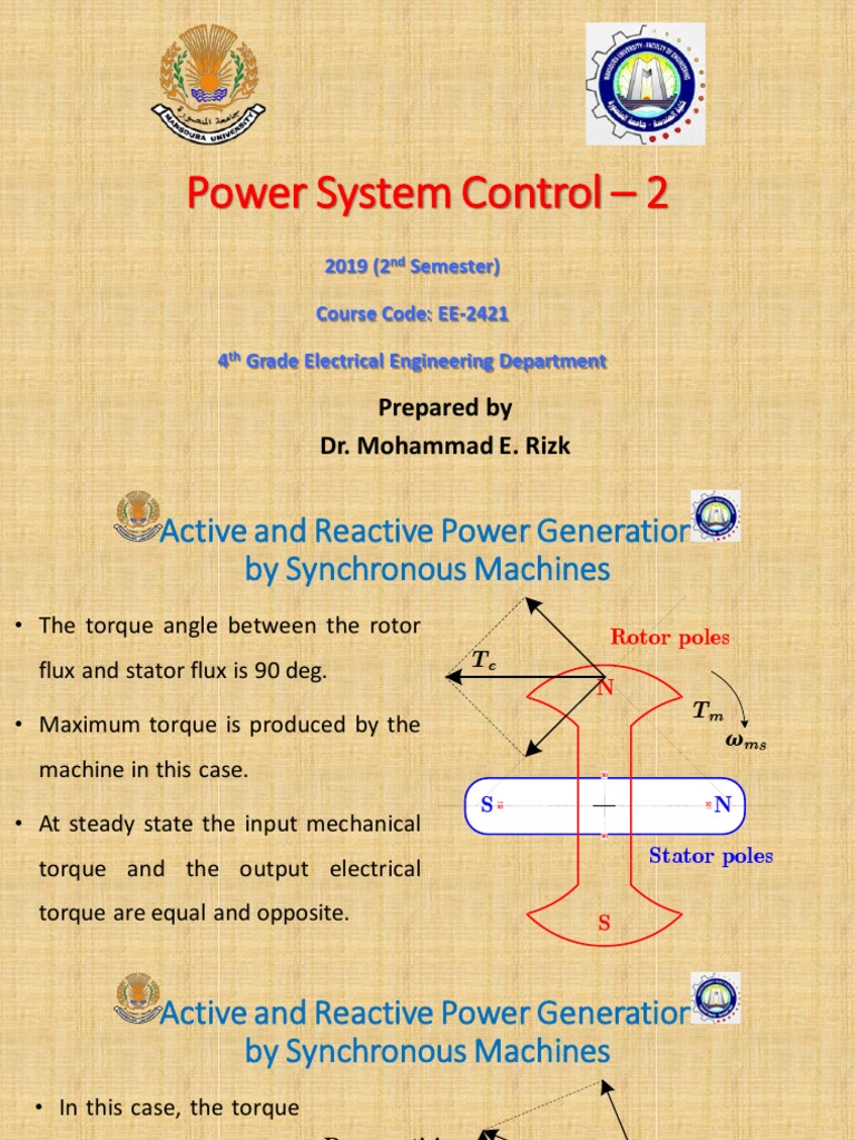 Active and Reactive Power in Synchronous Machines | PDF ...
