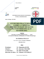 Etude Des Fractures de Jambe A L'Hôpital Fousseyni Daou de Kayes Du 15 FEVRIER 2011 Au 15 FEVRIER 2012