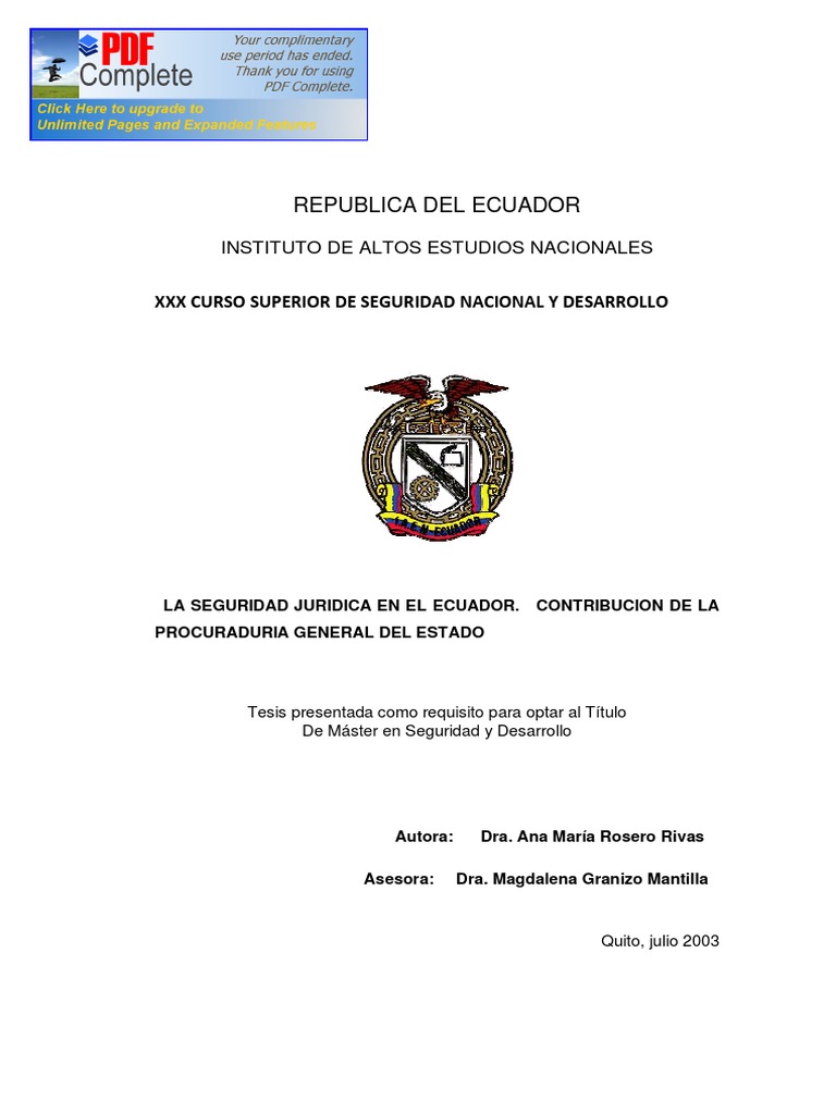 Seguridad Jurídica en Ecuador: Análisis y Propuestas | PDF | Estado ...