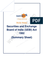 SEBI Act, 1992 Part 1 Summary Sheet