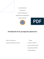 Formulación de Los Presupuestos Financieros Tema 4