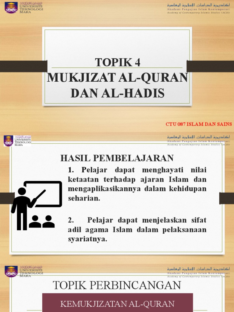 Ctu 087 - Topik 4 Mukjizat Al-Quran Dan Al-Hadith | PDF