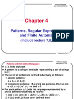 Patterns, Regular Expressions and Finite Automata: (Include Lecture 7,8,9)