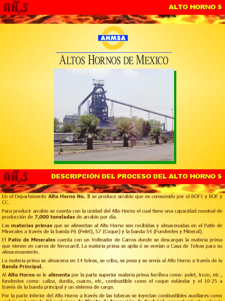 Diagrama de Flujo de Proceso Del Alto Horno 5 Agosto 2015 PDF Alto
