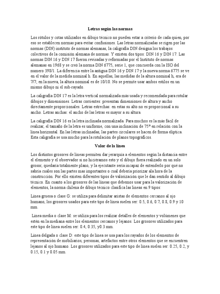 Letras Según Las Normas (Dibujo Arquitectónico) | PDF | Dibujo