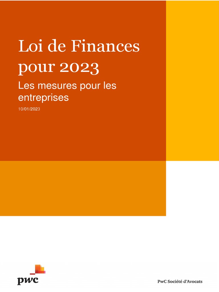 Loi de Finances Pour 2023 | PDF | Subvention | Taxe sur la valeur ajoutée