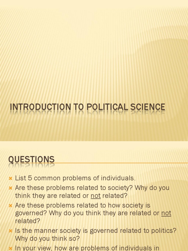 Introduction To Political Science | PDF | Ideologies | Social Equality