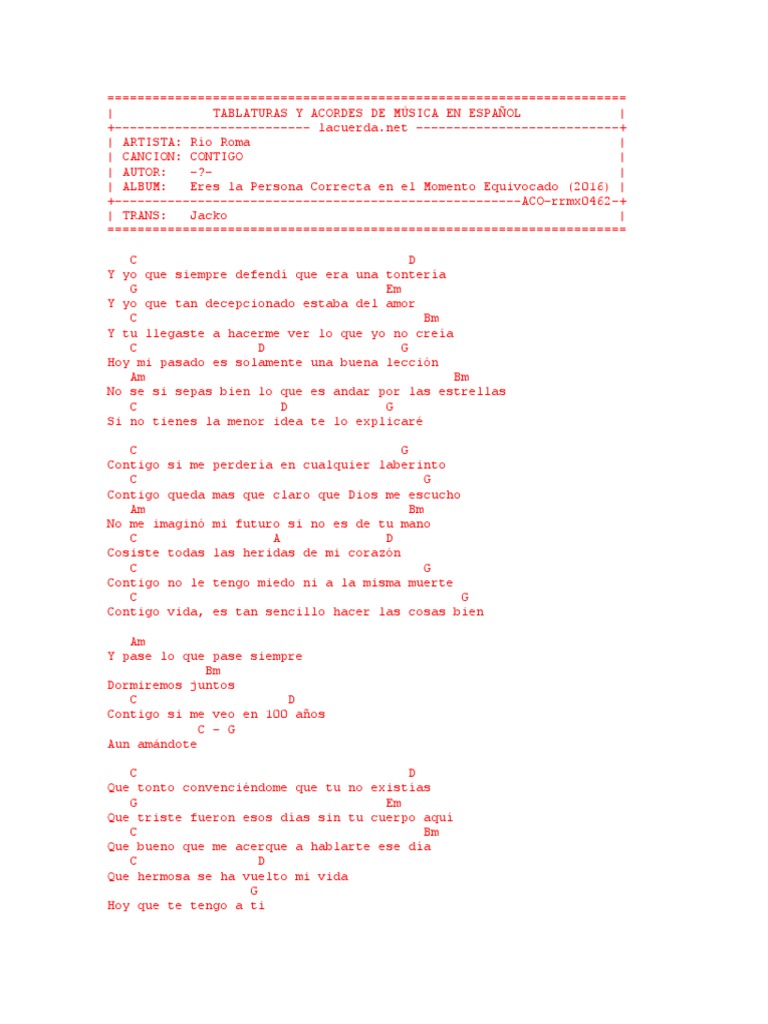 Acordes y letra de 