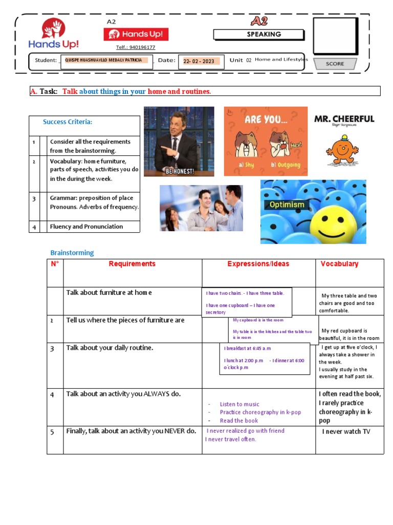 A2 Speaking Exam Unit 2 Pdf Pdf Linguistic Morphology Human