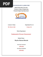 Fundamental of Pressure Measurement (Fluid Exp 3)