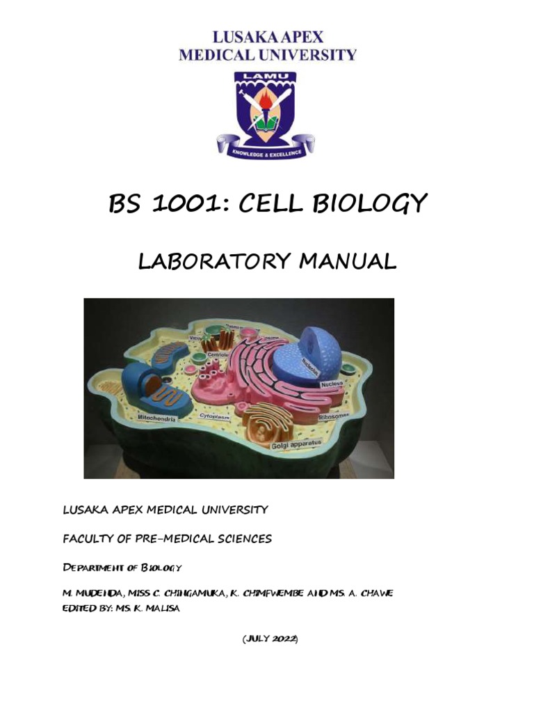 Cell Biology Lab Manual Overview | PDF | Microorganism | Cell (Biology)