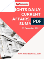 03 December 2022 INSIGHTS DAILY CURRENT AFFAIRS + PIB SUMMARY