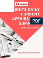 23 November 2022 INSIGHTS DAILY CURRENT AFFAIRS + PIB SUMMARY
