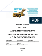 Mantenimiento preventivo de brazo telescópico y reducción de altura en péndulo Scaler