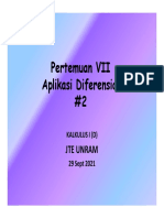 Kalkulus 29sept2021 Aplikasi Diferensial