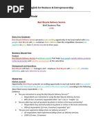 Brief Business Plan Best Bicycle Model 