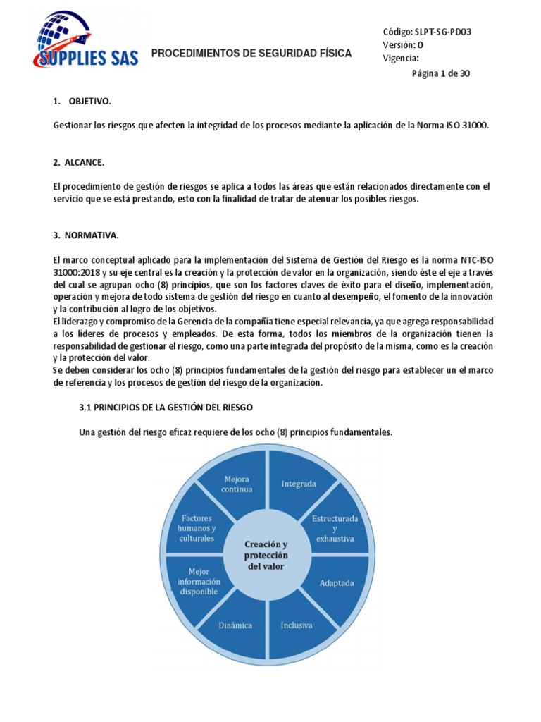 Procedimiento de Gestión Del Riesgo y Seguridad Física | PDF | Riesgo ...
