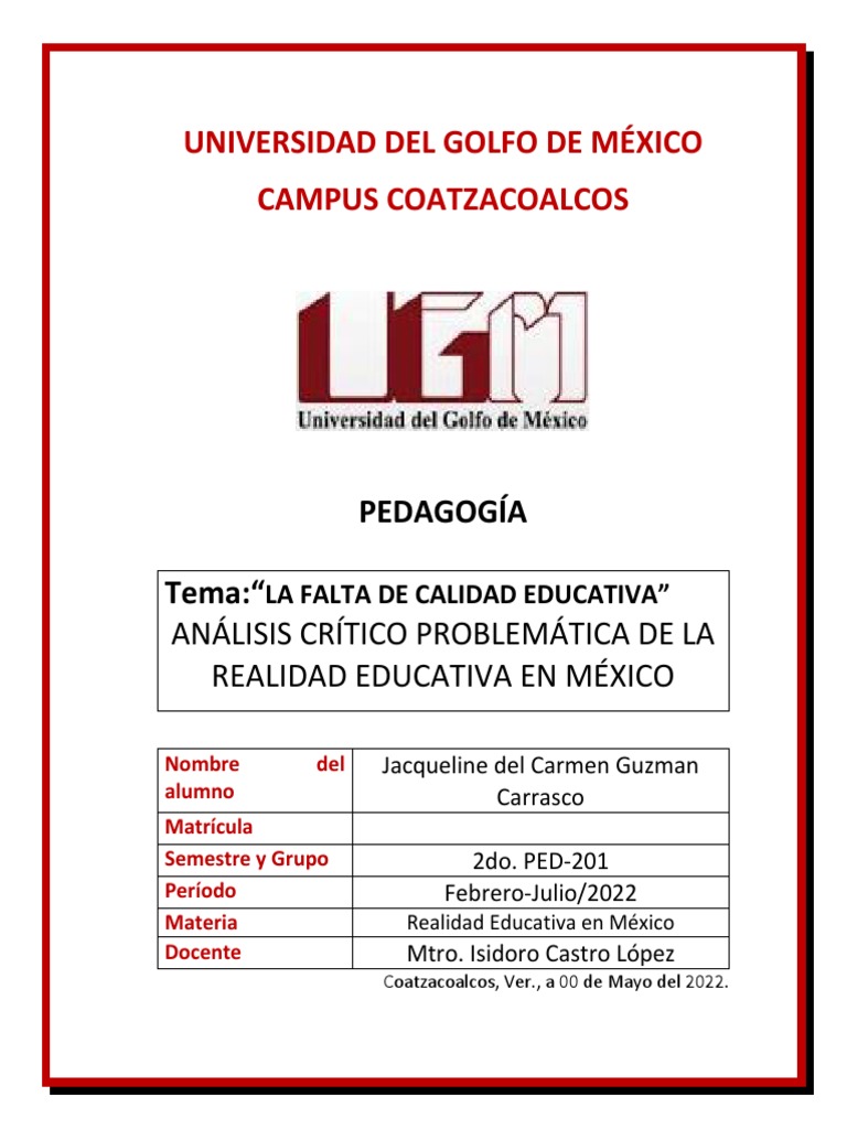 Análisis de la Calidad Educativa en México | PDF | Educación primaria ...