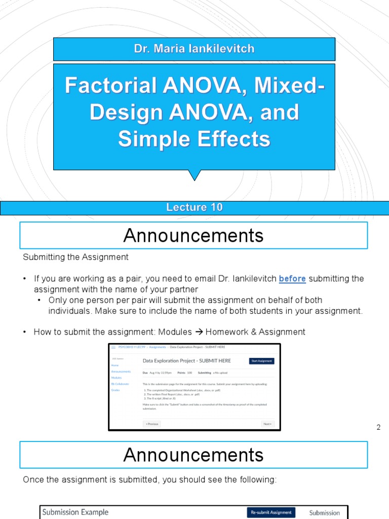 Factorial ANOVA Submission Guidelines | PDF | Analysis Of Variance ...