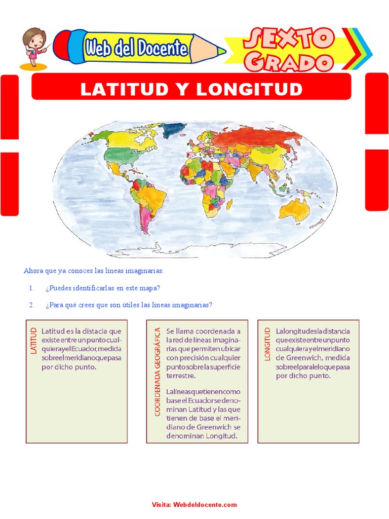 LatitudyLongitudparaSextoGradodePrimaria PDF Cartografía