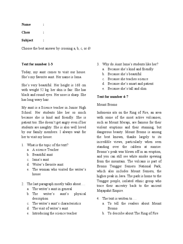 Descriptive Test Vivi v1 | PDF