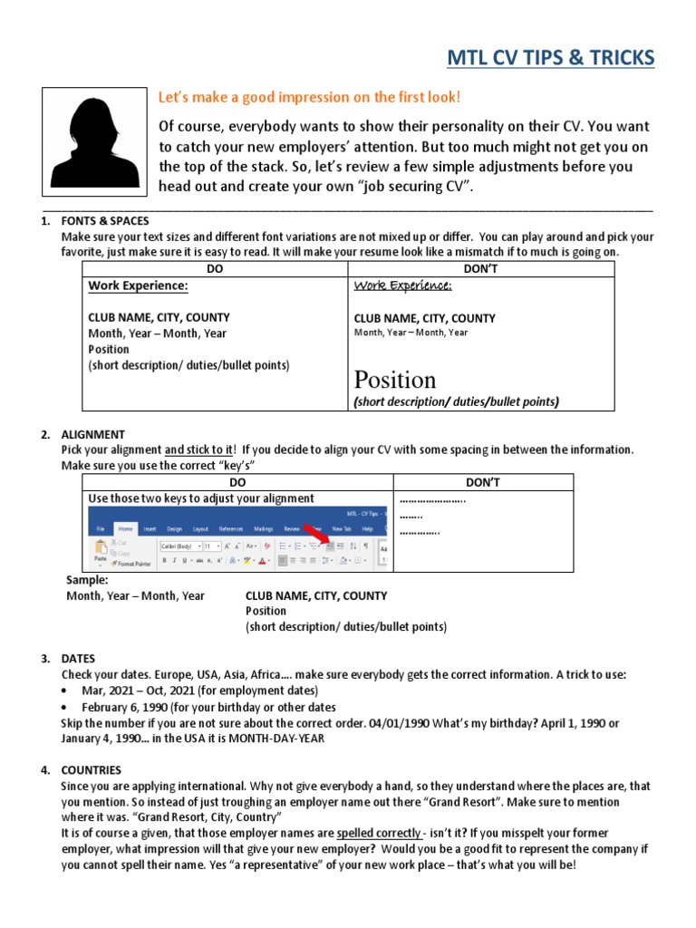 CV Formatting Tips for Job Seekers | PDF