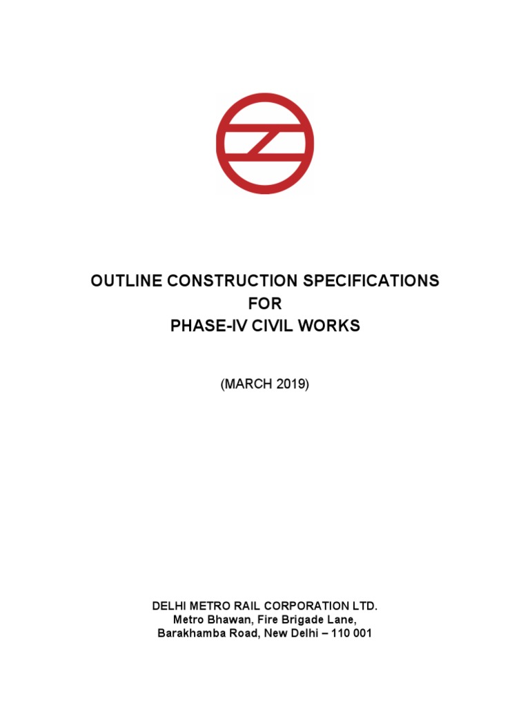 Phase-IV Civil Works Specifications | PDF | Concrete | Screw