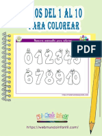 Números Animados para Colorear Del 1 Al 10