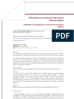 Dificultades en La Aplicación Del Método Fenomenológico